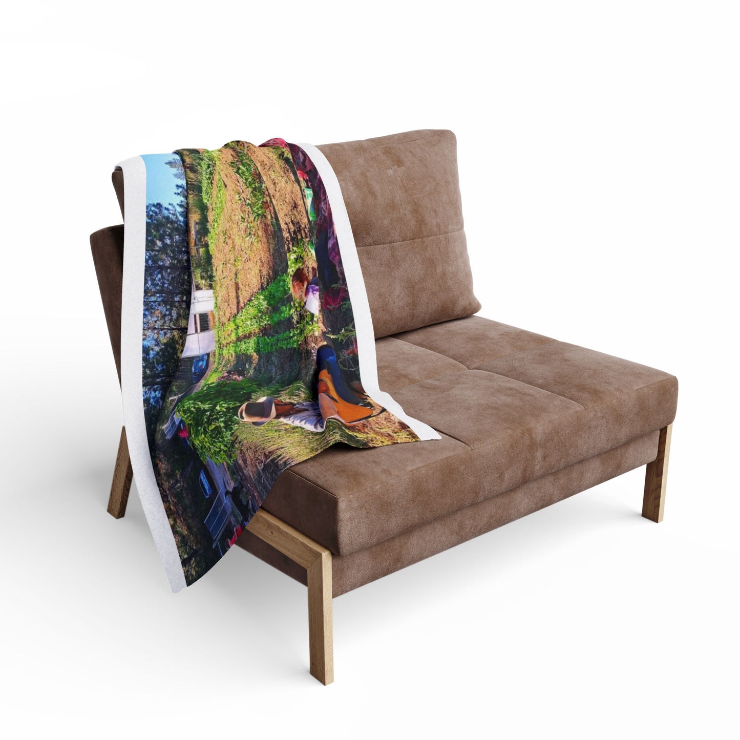 father and daughter in garden Fleece Blanket with Farm Life Design, Perfect for Home Decor, Gift for Nature Lovers, Travel Blanket, Summer Picnics, [...]