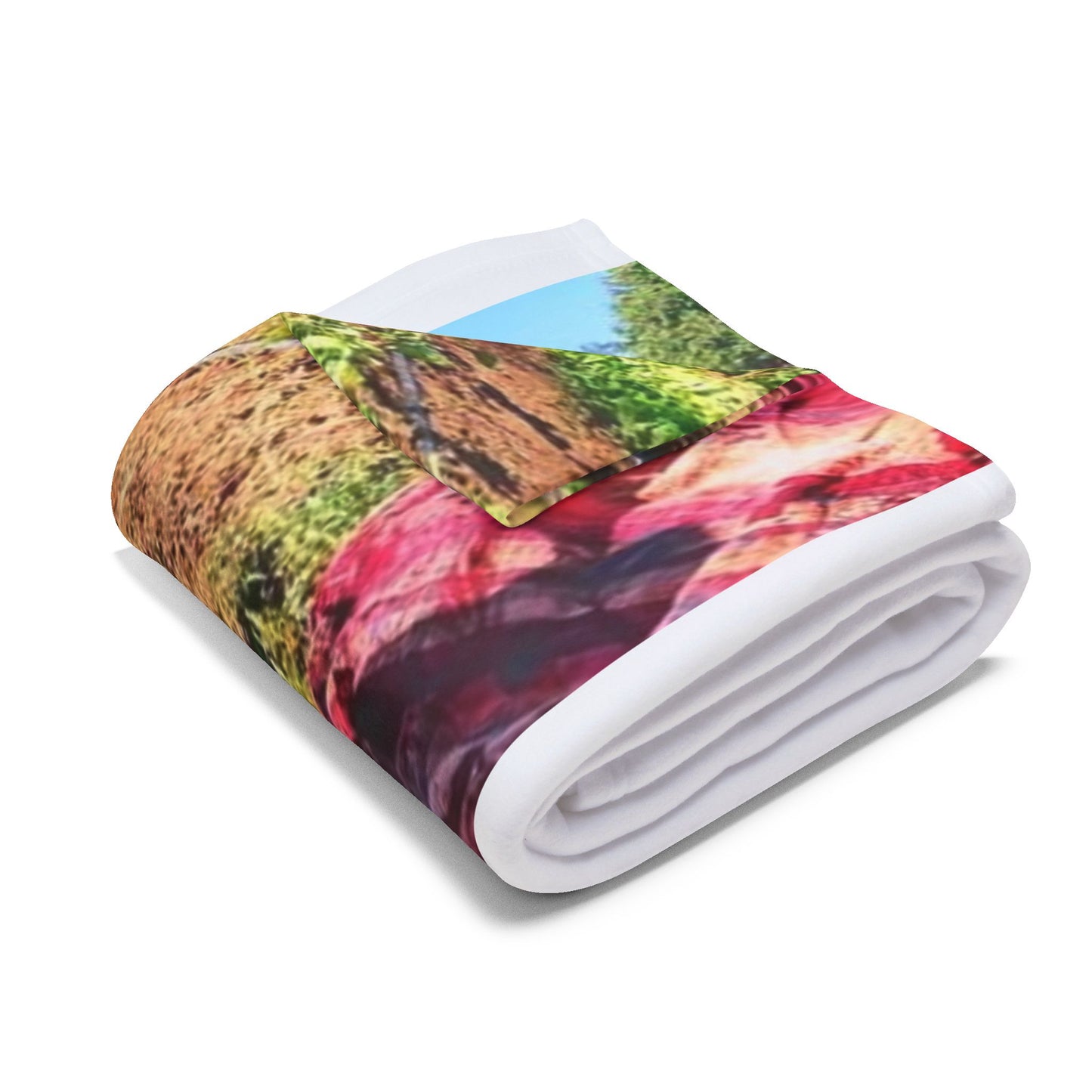 father and daughter in garden Fleece Blanket with Farm Life Design, Perfect for Home Decor, Gift for Nature Lovers, Travel Blanket, Summer Picnics, [...]