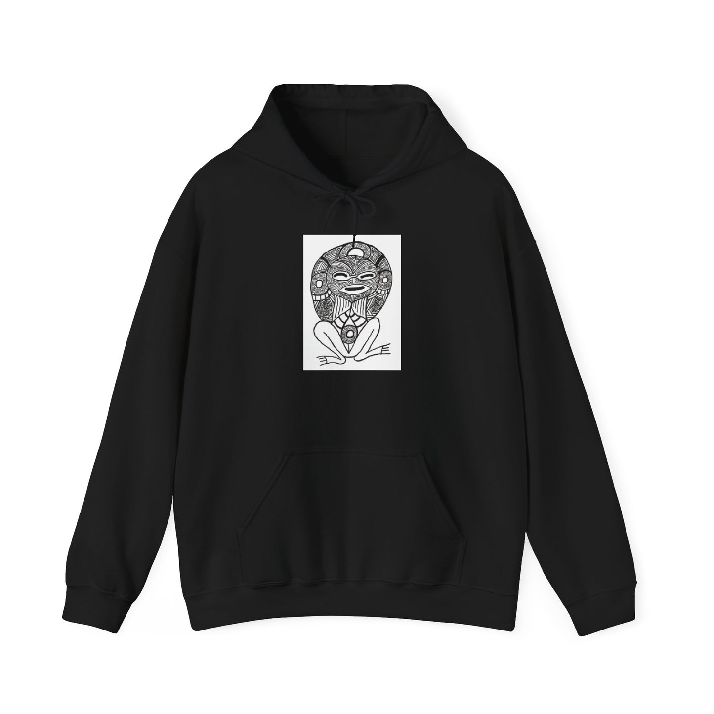 Taino Tribal Mask Hoodie - Indigenous Caribbean Art Sweatshirt
