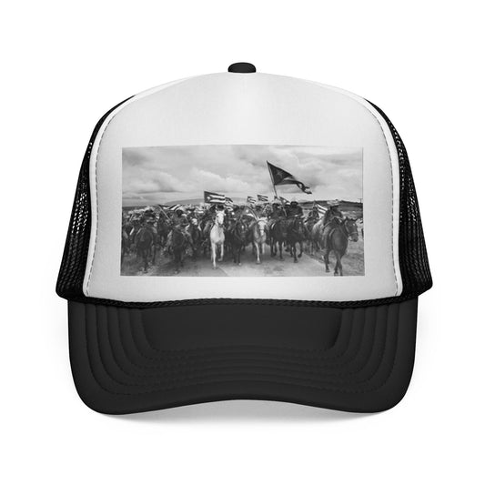 Vintage-Inspired Trucker Cap with Western Design, Outdoor Gear, Rodeo Hat, Gift for Him, Cowboy Cap, Festival Accessory