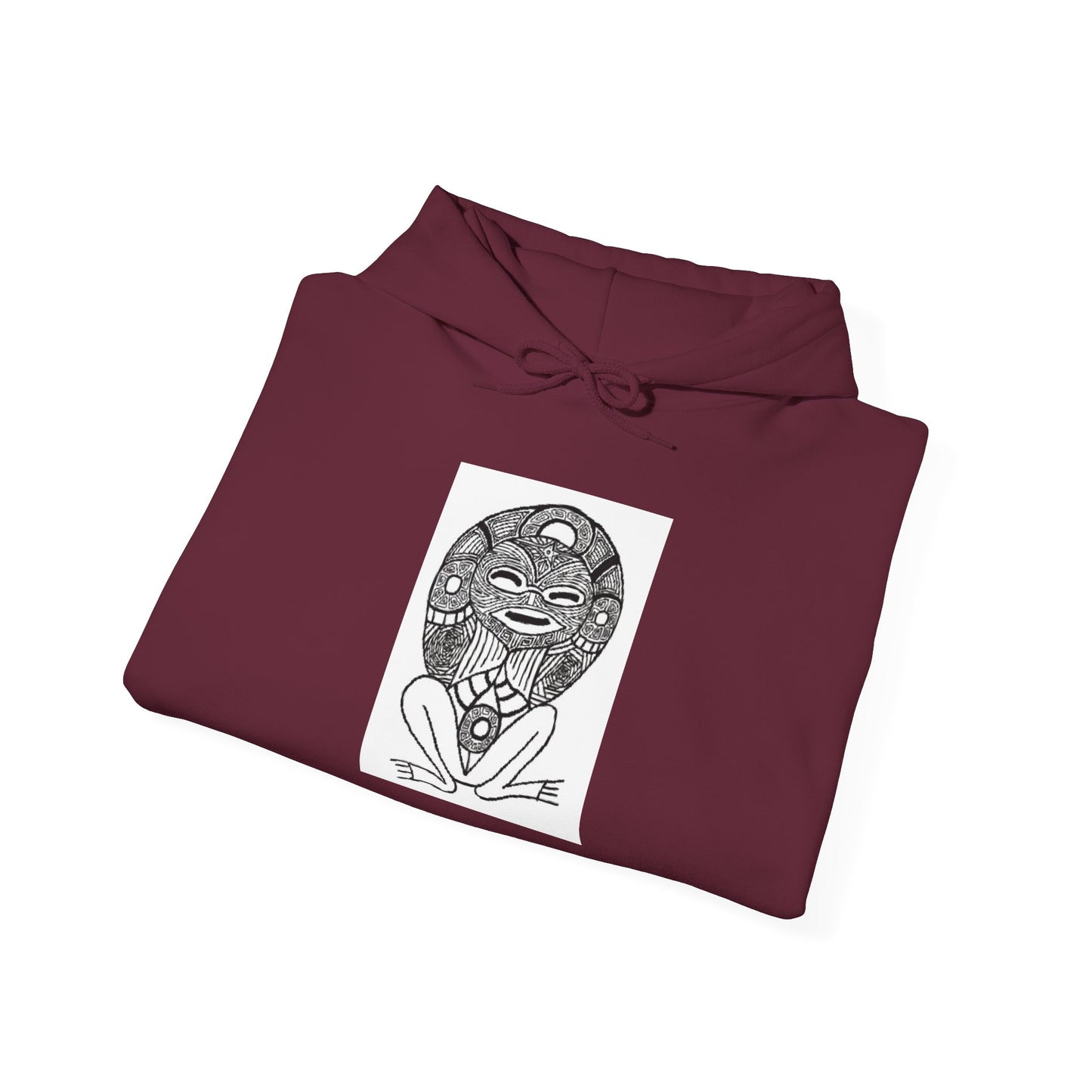 Taino Tribal Mask Hoodie - Indigenous Caribbean Art Sweatshirt